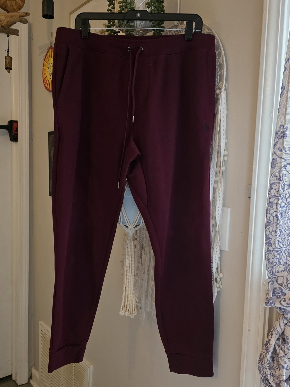 Polo by Ralph Lauren Maroon Drawstring Joggers - Mens XL